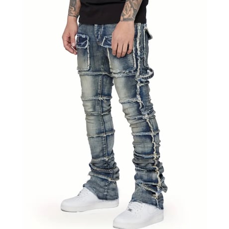 clash denim skinny