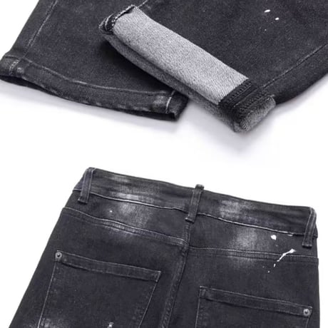 clash denim skinny
