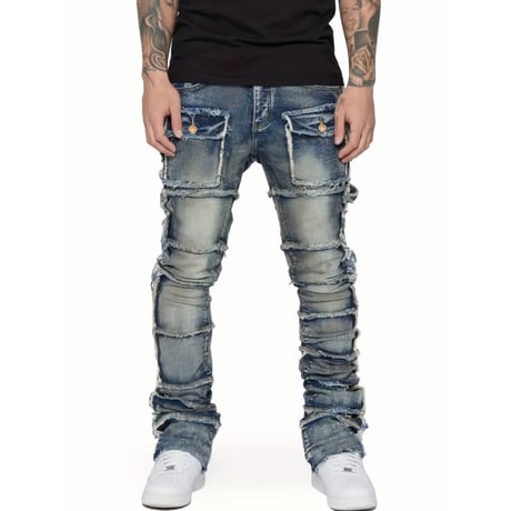 clash denim skinny