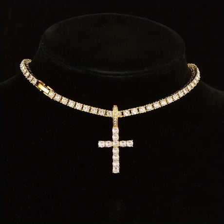 Tennis Ice Chain Cross necklace