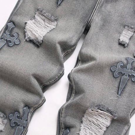 clash denim skinny