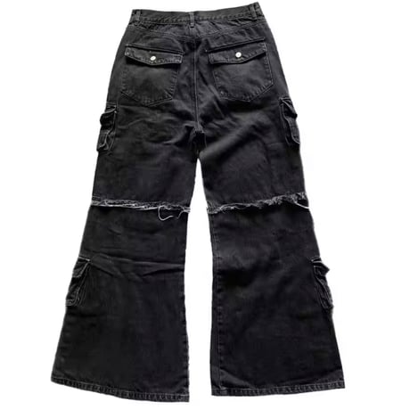 Black Wide Cargo Pants