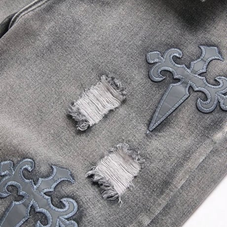 clash denim skinny