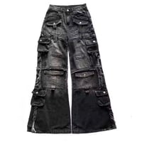 Black Wide Cargo Pants