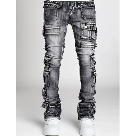 clash denim skinny