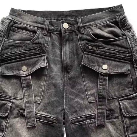 Black Wide Cargo Pants
