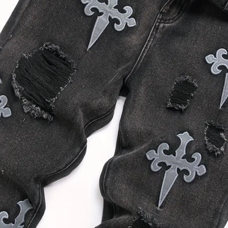 clash denim skinny