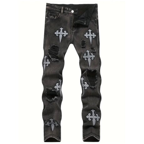 clash denim skinny