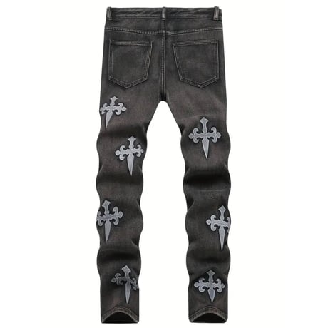 clash denim skinny