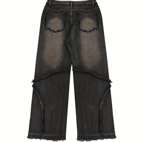 wide clash denim