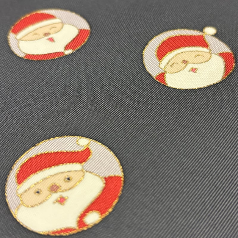 鉄色地塩瀬名古屋帯『クリスマス』（お仕立て付き） | Tsuji-Gofuku.