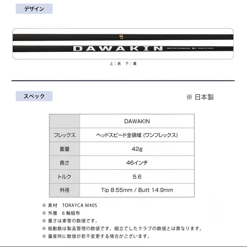 DAWAKIN ゴルフシャフト IMPACT + Dテーラーメイドスリーブ DAWAKIN IMPACT＋D （シャフトのみ） | DAWAKIN STORE