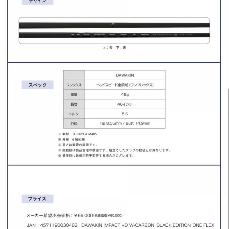 DAWAKIN IMPACT＋D Black Edition テーラーメイドヘッド対応