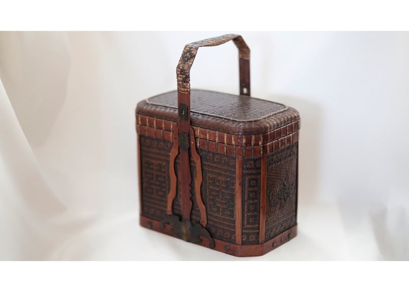 煎茶道具 茶道具 提籃 ていらん 籠 煎茶 茶道具 箱 竹 箱はなし 【公式