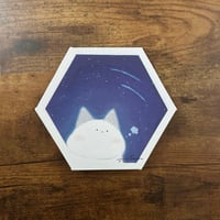 星を観る猫 複製キャンバス