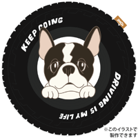 【noske × JMG'S】スペアタイヤカバー　KEEP GOING／フレンチブルドッグ（ブラック）