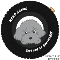 【noske × JMG'S】スペアタイヤカバー　KEEP GOING／トイプードル（グレー）