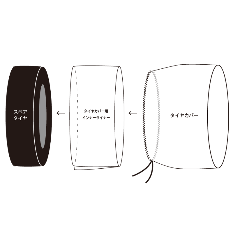 スペアタイヤカバー スター レザー調ホワイト×キャメル | JMG's