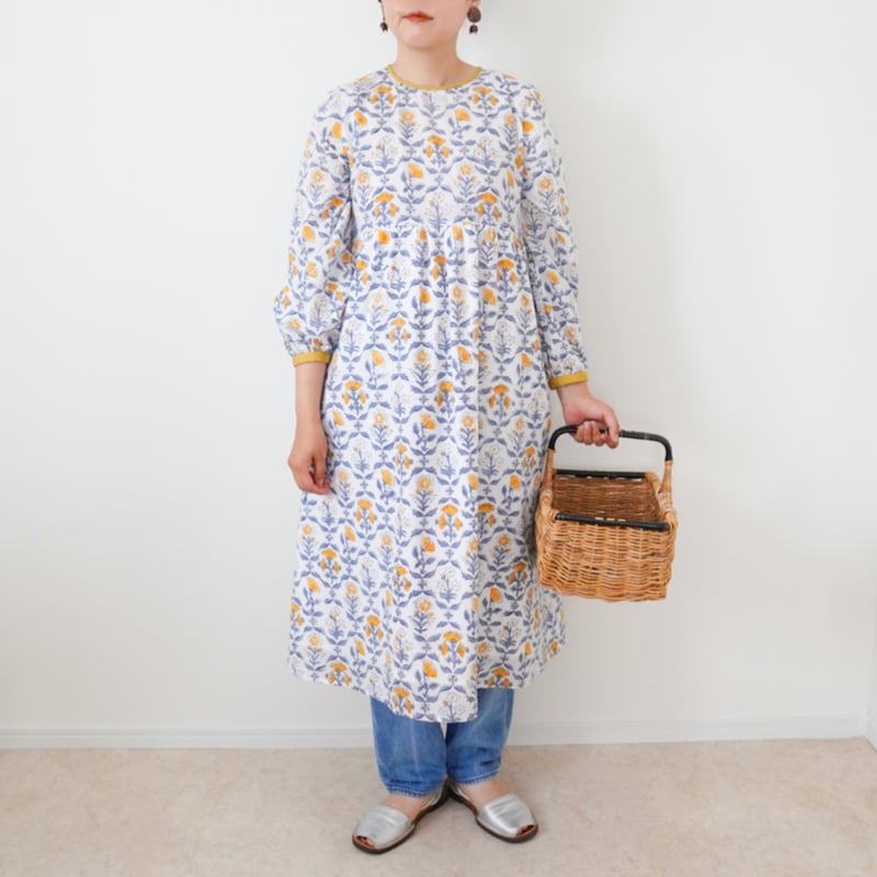 Y様専用】150cm向けふんわり軽やかインドブロックプリント