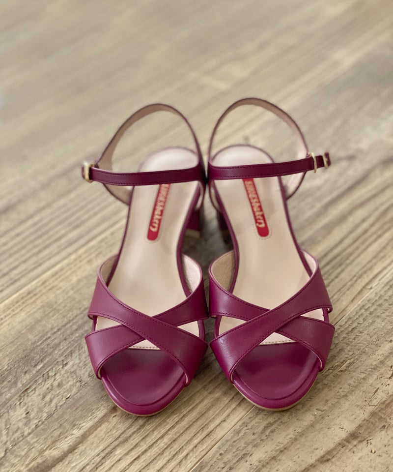 小さいサイズ21cm,21.5cm限定 ] クロスベルトサンダル #ベリーカシス