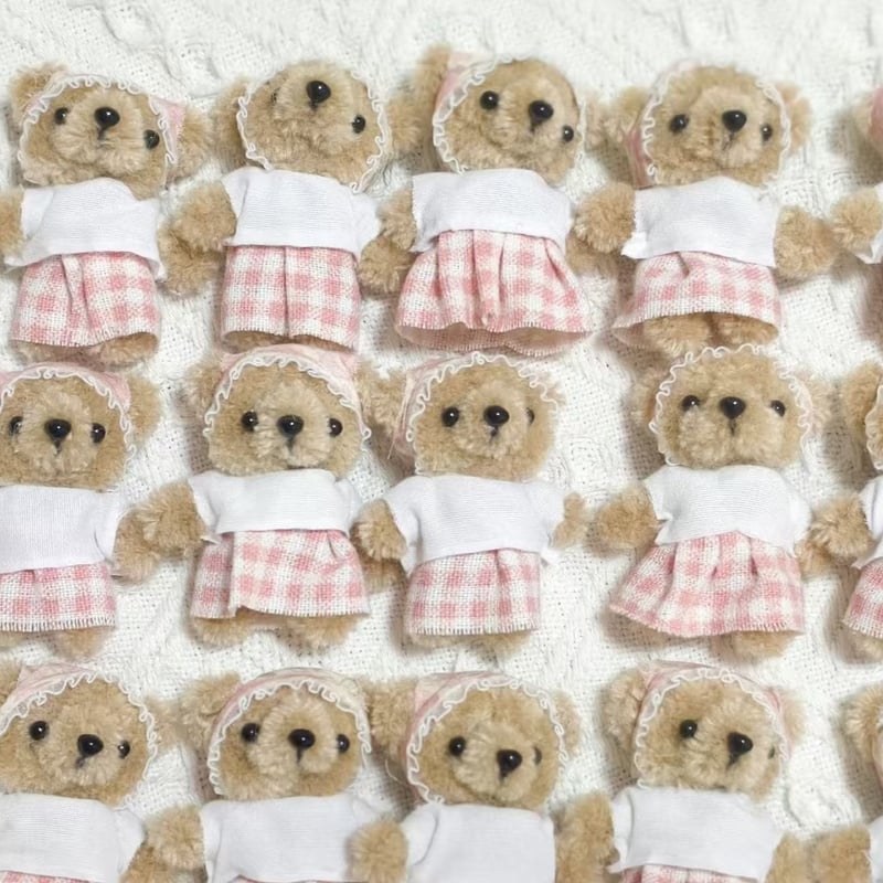 海外ライター【布岛小喵】ピンクチェックの小さな茶色いクマです