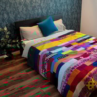 ピンクのシマウマ ブロックプリント ヴィンテージカンタキルト 690