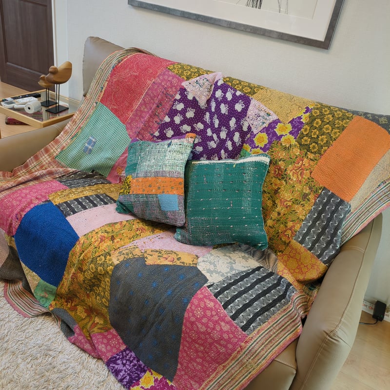 ꕥ未使用ꕥヴィンテージラリーキルト 花 ボタニカル刺繍カンタキルト ꕥ未使用ꕥヴィンテージラリーキルト 花 ボタニカル刺繍カンタキルト