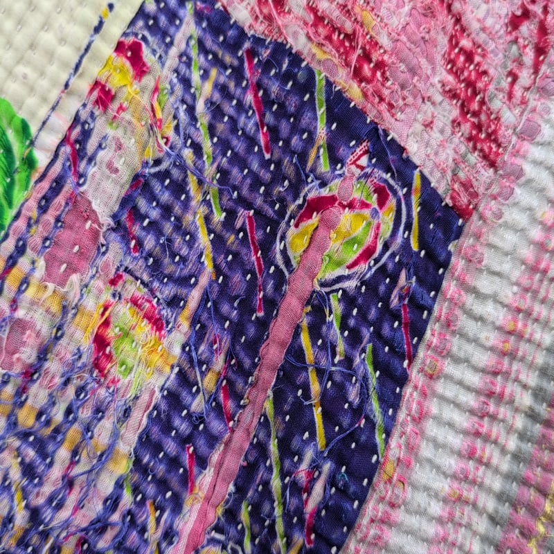 大判 色の万華鏡 ヴィンテージカンタキルト ラリーキルト インド伝統