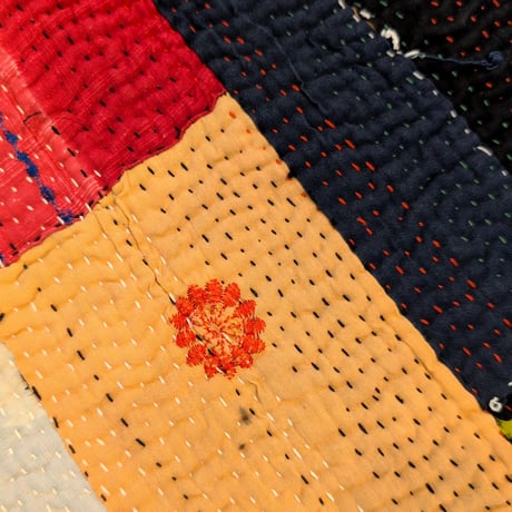 大判 ビビット ヴィンテージラグ インド伝統工芸 インド綿 エスニック ラリーキルト 749