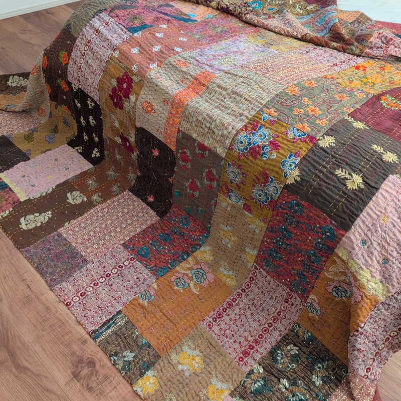 L】秋の楽園 パッチワーク カンバディアキルト ハンドメイド 603 | Adlang