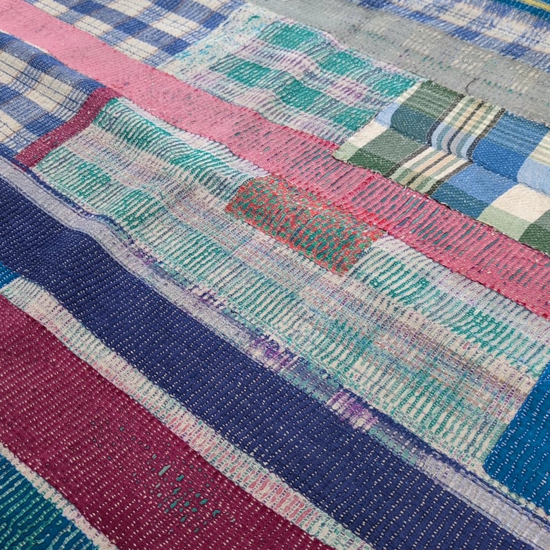 インド伝統工芸 民芸 エスニック ヴィンテージカンタキルト ラリー