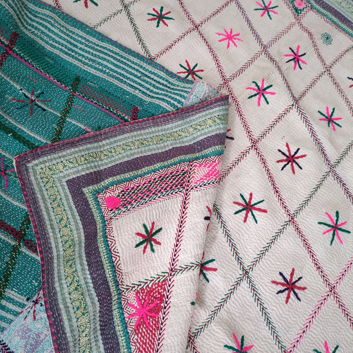 Special Embroidered Vintage ラリーキルト ○Super Embroidered Vintage ラリーキルト#736 Super Rare