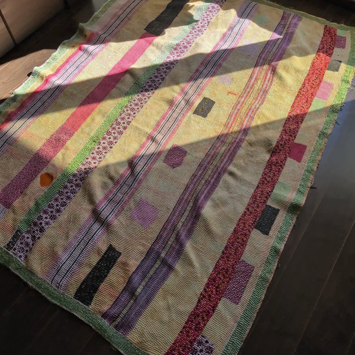 店主おすすめ♡くすみピンク♡ヴィンテージカンタキルト ラリーキルト