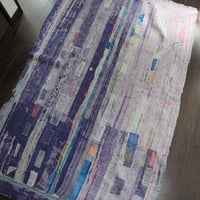 ピンクのシマウマ ブロックプリント ヴィンテージカンタキルト