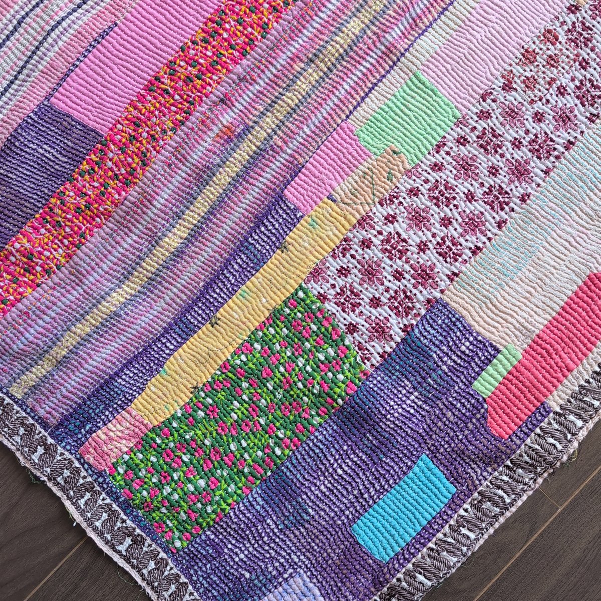 店主おすすめ♡くすみピンク♡ヴィンテージカンタキルト ラリーキルト