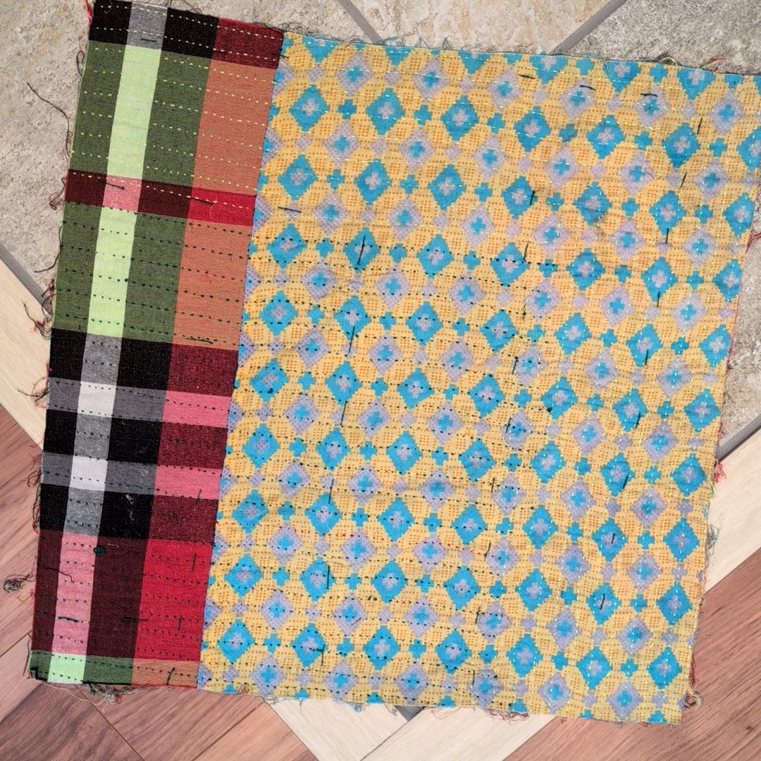 ハギレ】ヴィンテージカンタキルト生地｜インド伝統刺し子ラリーキルト