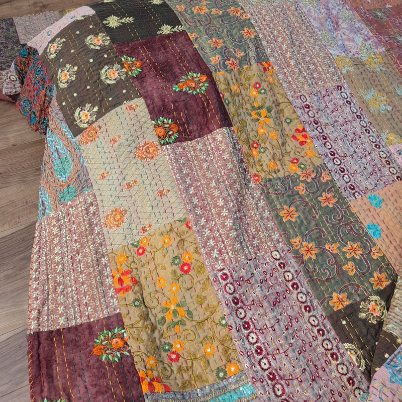 L】秋の楽園 パッチワーク カンバディアキルト ハンドメイド 603 | Adlang