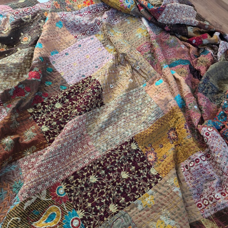 L】秋の楽園 パッチワーク カンバディアキルト ハンドメイド 603 | Adlang