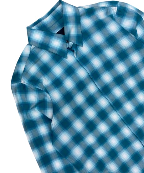 Alexander McQUEEN Teal and white gingham check shirt