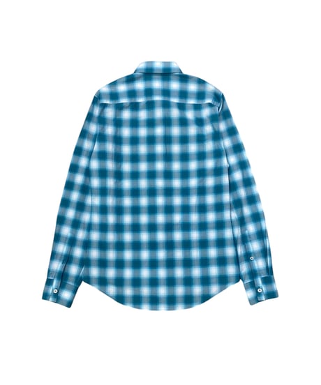 Alexander McQUEEN Teal and white gingham check shirt