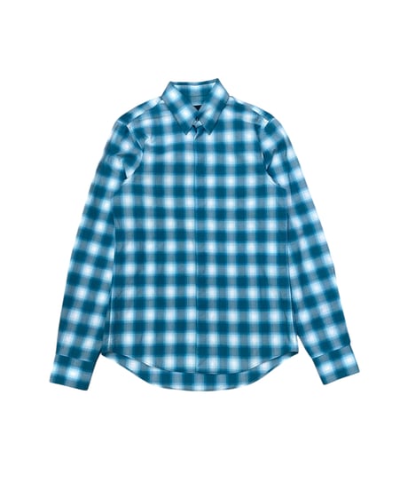 Alexander McQUEEN Teal and white gingham check shirt