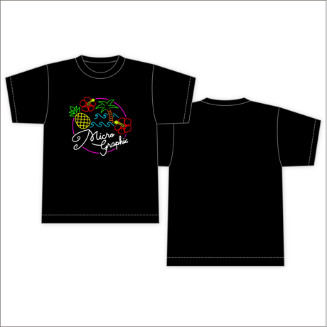 ネオンアロハTシャツ(黒)