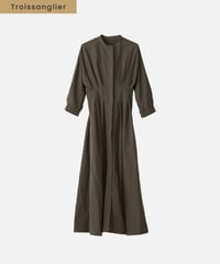 water repellent tuck dress  [deep khaki]