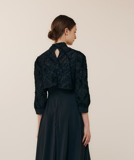 jacquard set up dress  [black]