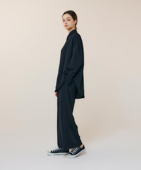 wrap wide pants  [black]