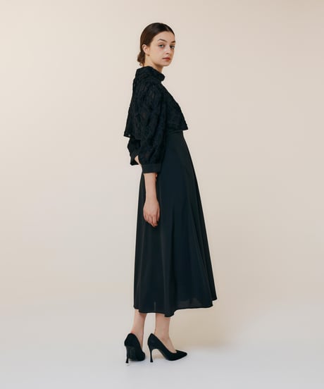 jacquard set up dress  [black]