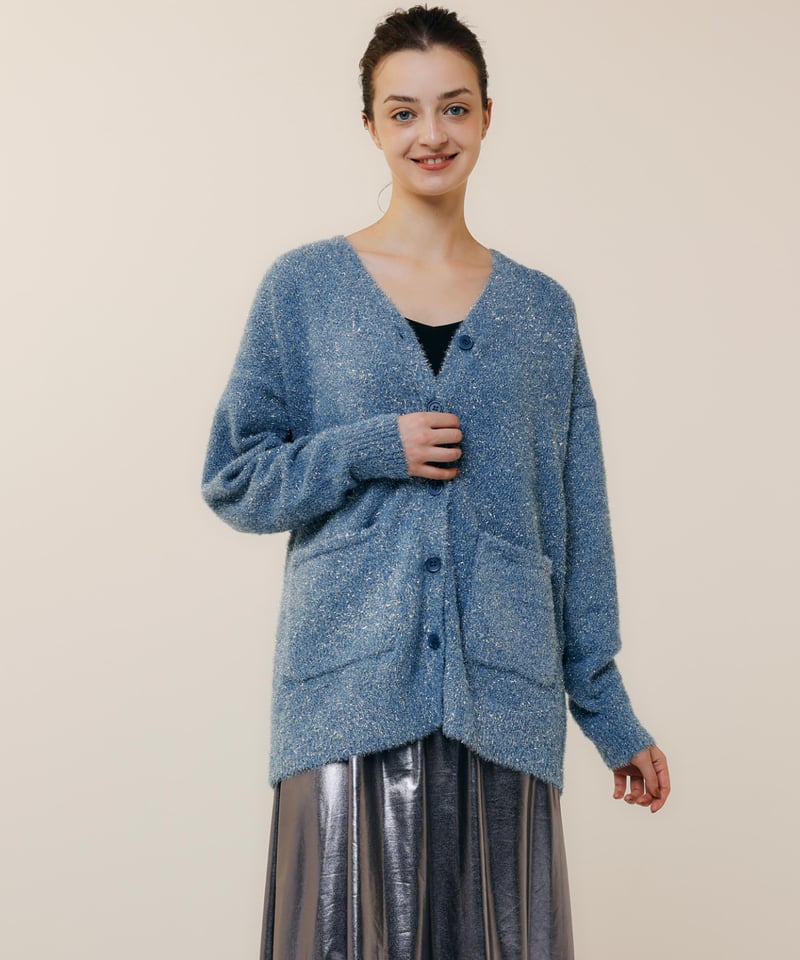 やわらかラメカーディガン[ブルー] | SLYPH official