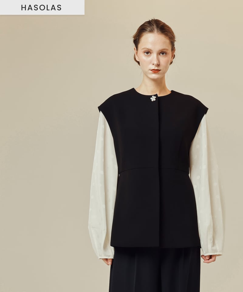 美品　eLLa ジレ　【ブラック】 ペプラムジレ[ブラック] | SLYPH official