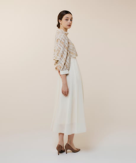 jacquard set up dress  [milkbeige]