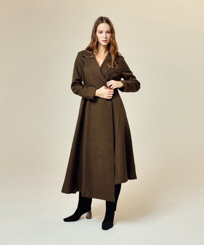asymmetry coat [khakibrown] | SLYPH official